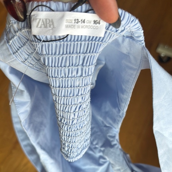 Zara New never used ,Light Blue Sleeveless Top with Bow Detail - Picture 7 of 7